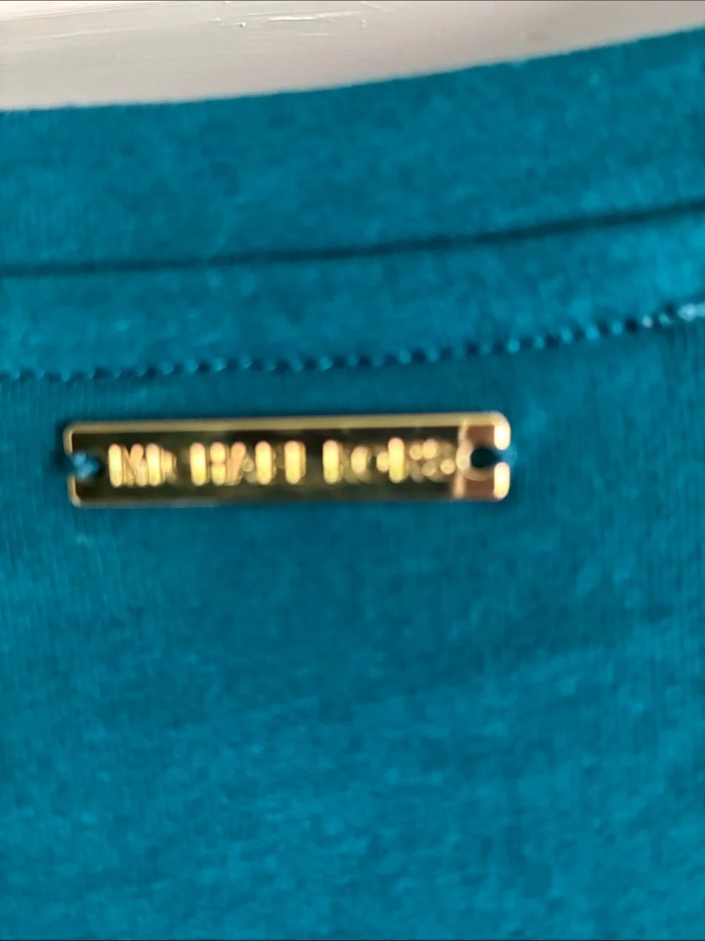 Michael Kors Teal Puff-Sleeve Crewneck Top